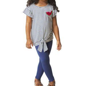 🆕 🍉French Connection 2 PC Tie Front Watermelon Top & Leggings Set SZ 4